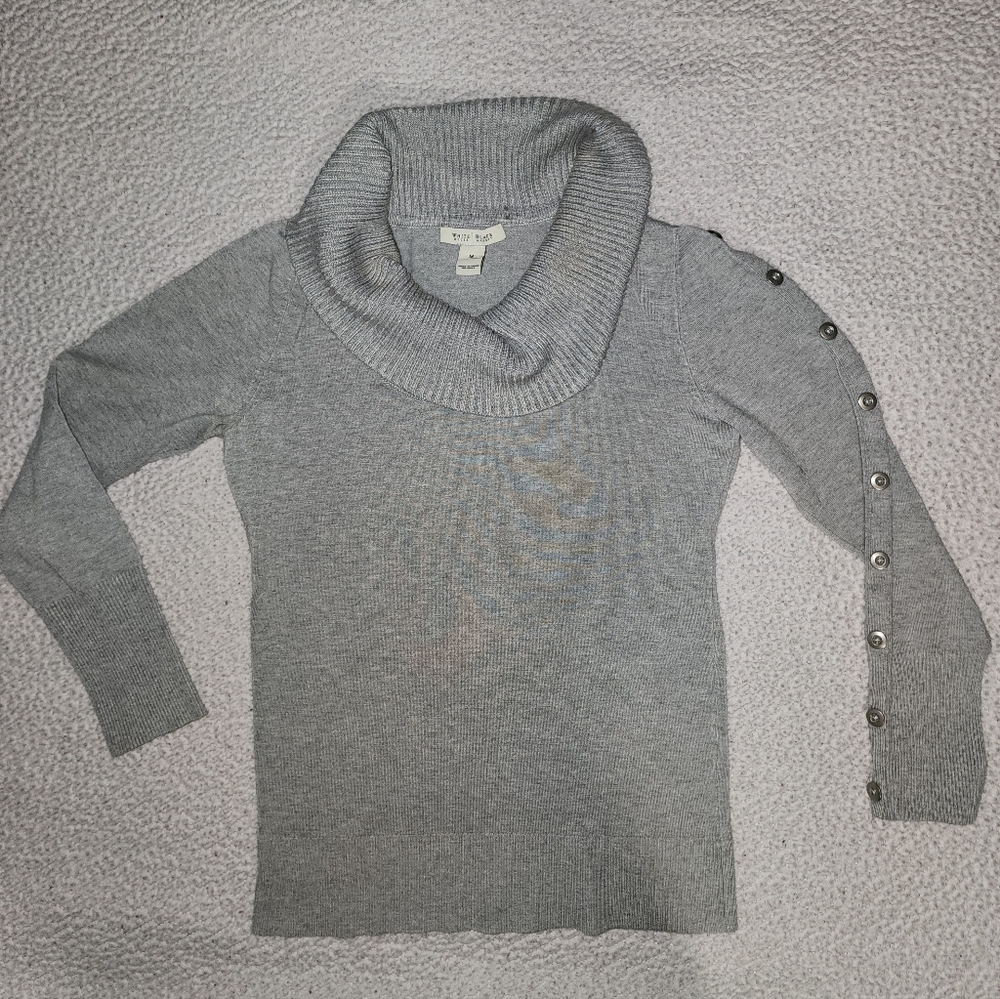 White House Black Market Classy Grey Cowl TurtleNeck Sweater - Picture 14 of 14
